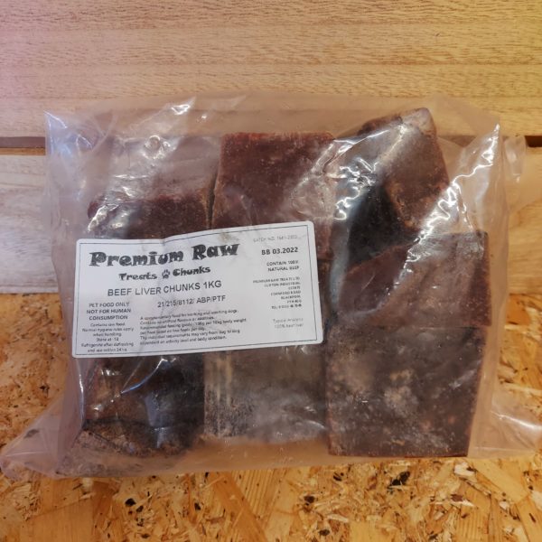 Premium Raw - Beef Liver Chunks 1Kg Bag